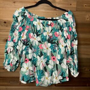 Off the shoulder floral blouse